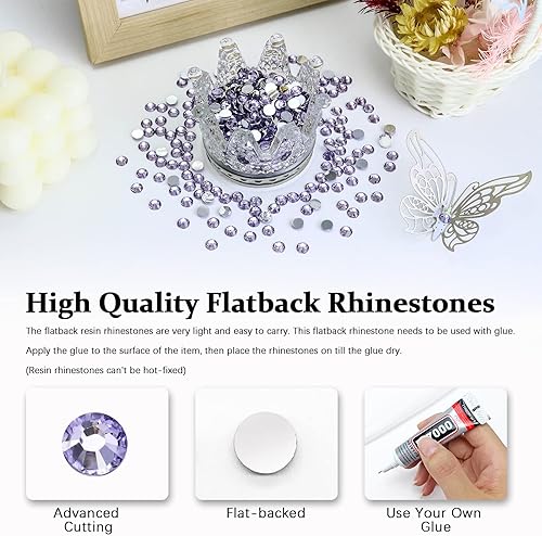 Vista 43 de 4500PCS Resin Flatback Rhinestone, 2mm 3mm 4mm 5mm 6mm Lemon Yellow Flatback Rhinestones for Tumblers, Nails Art, Mugs, Bottles, Craft Decoration