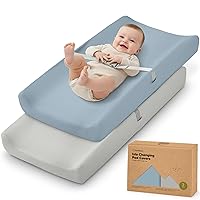 Vista 50 de Paquete de 2 fundas para cambiador de bebé para niña y niño - 32x16 viscosa suave derivada de bambú, fundas para almohadilla de mesa cambiadora