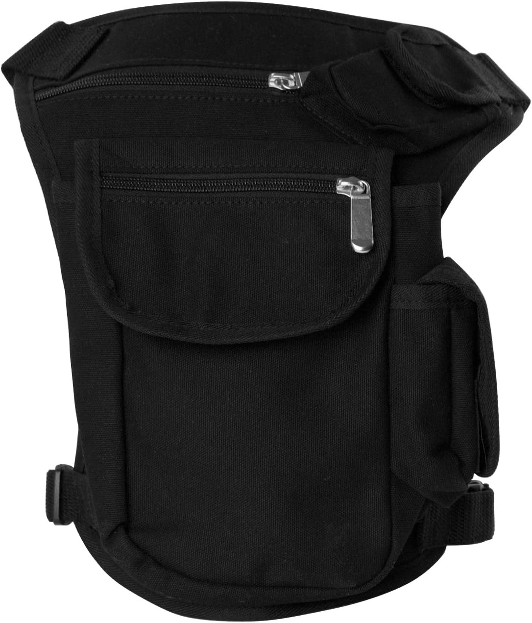 Tactical Drop Leg Bag Canvas Fanny Pack Waist Pack Hunting Belt Bag (Black)