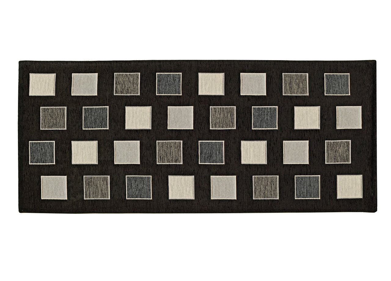 Tapis cuisine antidérapant lavable runner de couloir motif géométrique Square Suardi