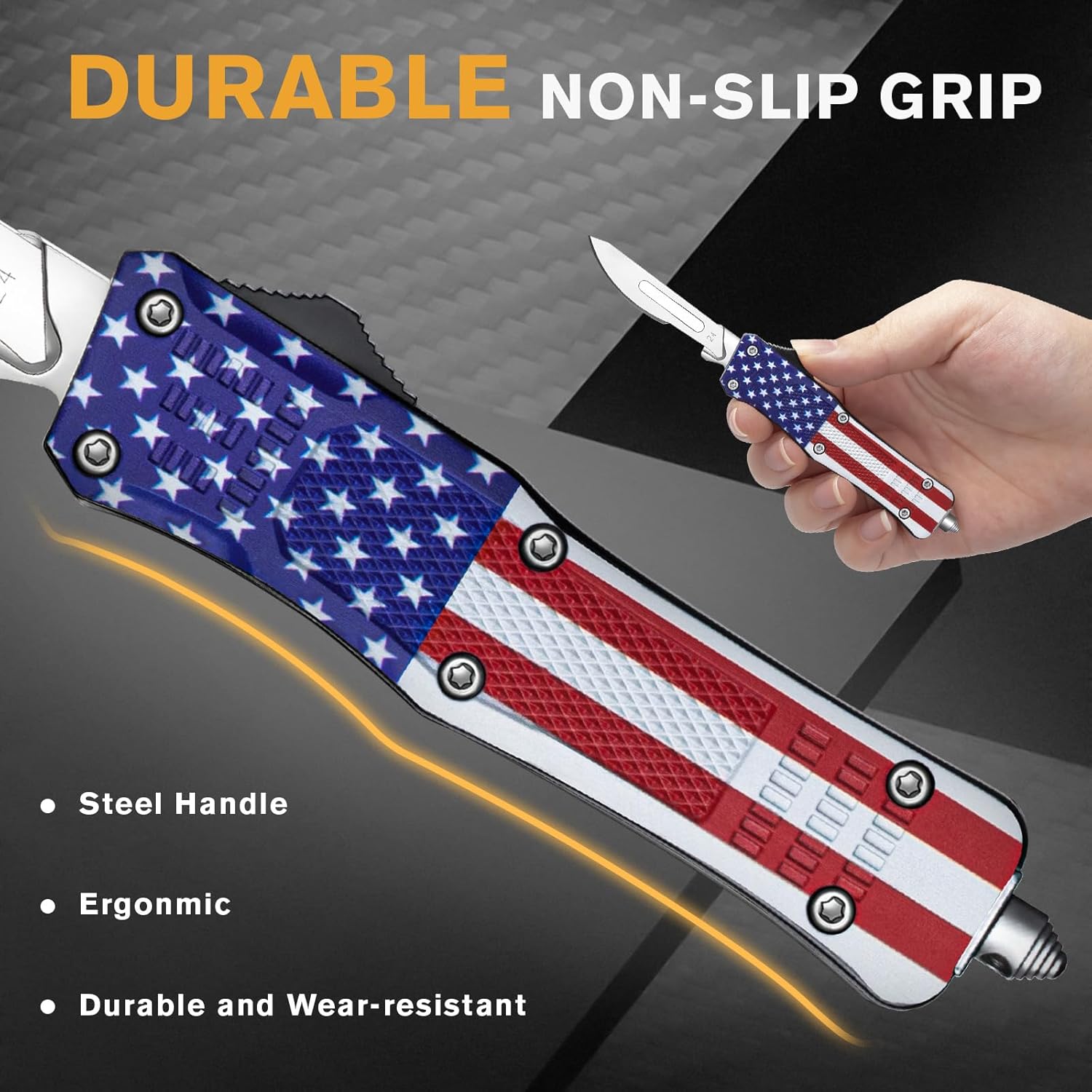 Utility Knife, All-Metal Manual Sliding Box Cutter with Quick-Change Blade Design, Folding Pocket Utility Tool with 10pcs #23 Replacement Blades