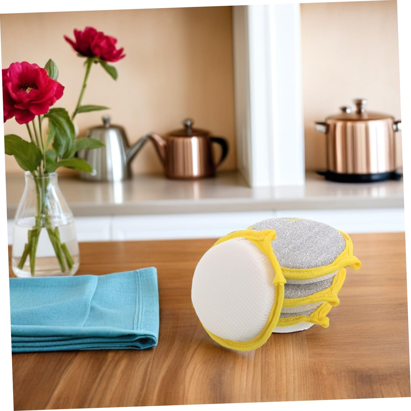 Yardenfun 50 Pezzi Spugne Cucina Lato per Lavaggio Piatti Spugna Antigraffio per Pentole e Padelle Rimuove Olio Efficacemente Morbida e Resistente per Pulizia Domestica