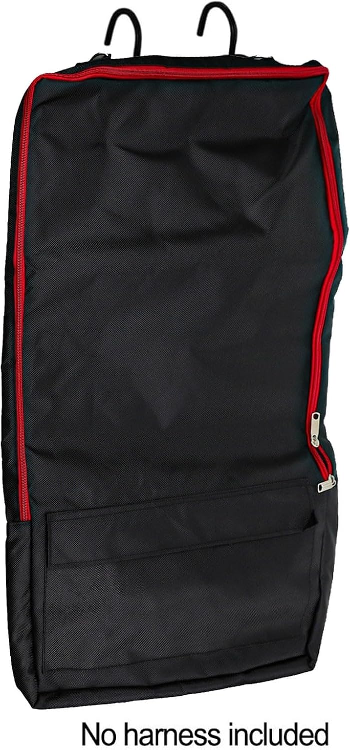 Portable Waterproof Bridle Halter Bag With 3 Hook Rack - Spacious Storage For Horse Tack, Adjustable Straps, Easy Clean, Black & Dark Teal, 26X15x3 Inches(Black)