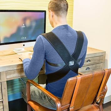 ComfyMed Posture Corrector Clavicle Support Brace CM-PB16 Medical Device to Improve Bad Posture, Thoracic Kyphosis, Shoulder Alignment, Upper Back Pain Relief for Men and Women (REG 29 to 40 Chest)