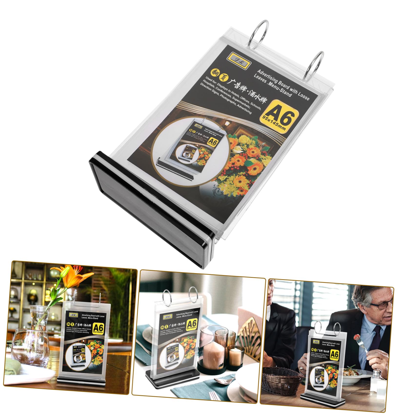 15piezas Soporte De Menú Vertical Base Para Exhibición De Mesas Display Transparente Para Restaurantes y Eventos