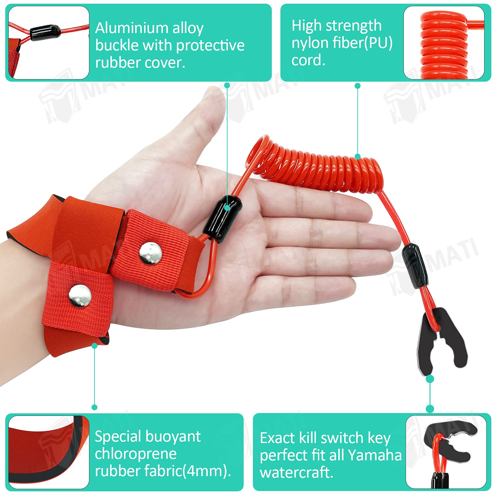 ATV Engine Stop Kill Switch Safety Tether Lanyard For Pit Dirt Quad - View #7