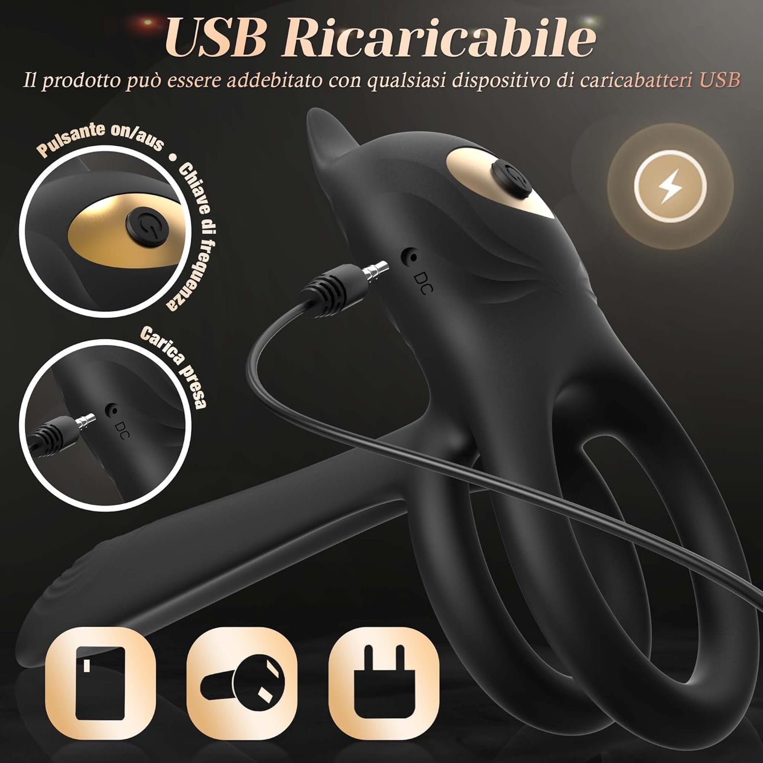 Cacuola Anello Vibrante per Lei e Lui Sex Toys Uomo, 10 Modalità Sexytoysys Uomo Coppia, Vibratore per Uomo con Telecomando, Stimolatore per Clitoride, Anello per Pene da Uomo, Anello Pene Lui Sex Toy