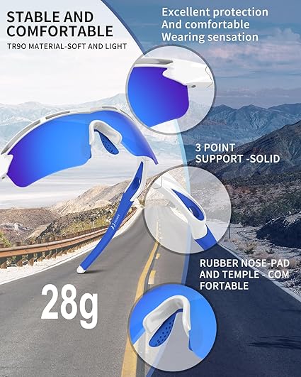 Polarisierte Sport-Sonnenbrille Für Herren & Damen – UV400, TR90 Rahmen, Für Radfahren, Laufen, Angeln, Golf