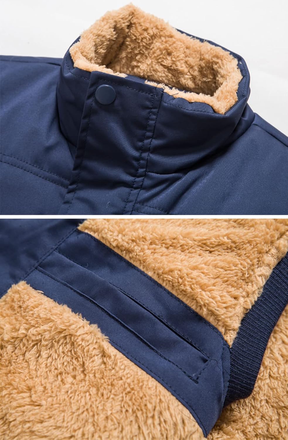 Neecan Men's Winter Warm Outdoor Padded Puffer Vest Thick Fleece Lined Sleeveless Jacket - Image 3