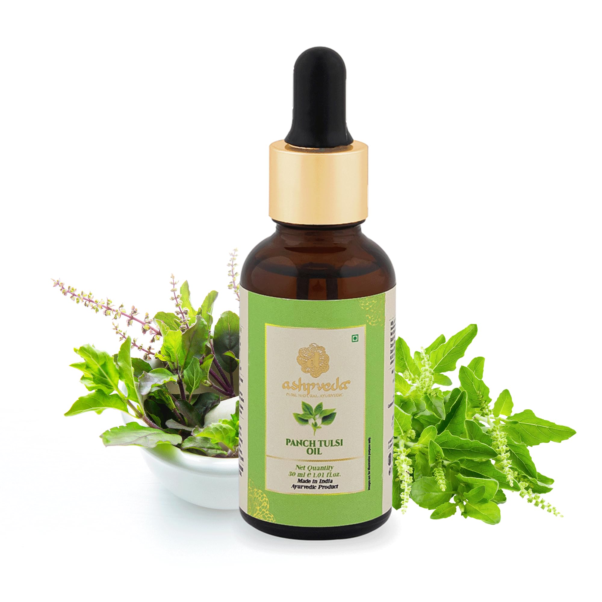 Ashpveda Ayurvedic Panch Tulsi Oil Immunity Booster and Blood Purifying | Natural Herbal Formula for Wellness and Vitality - Relief In Cold, Cough and Milld Fever (30ml) (B0B3HTPDL4) Amazon Price History, Amazon Price Tracker
