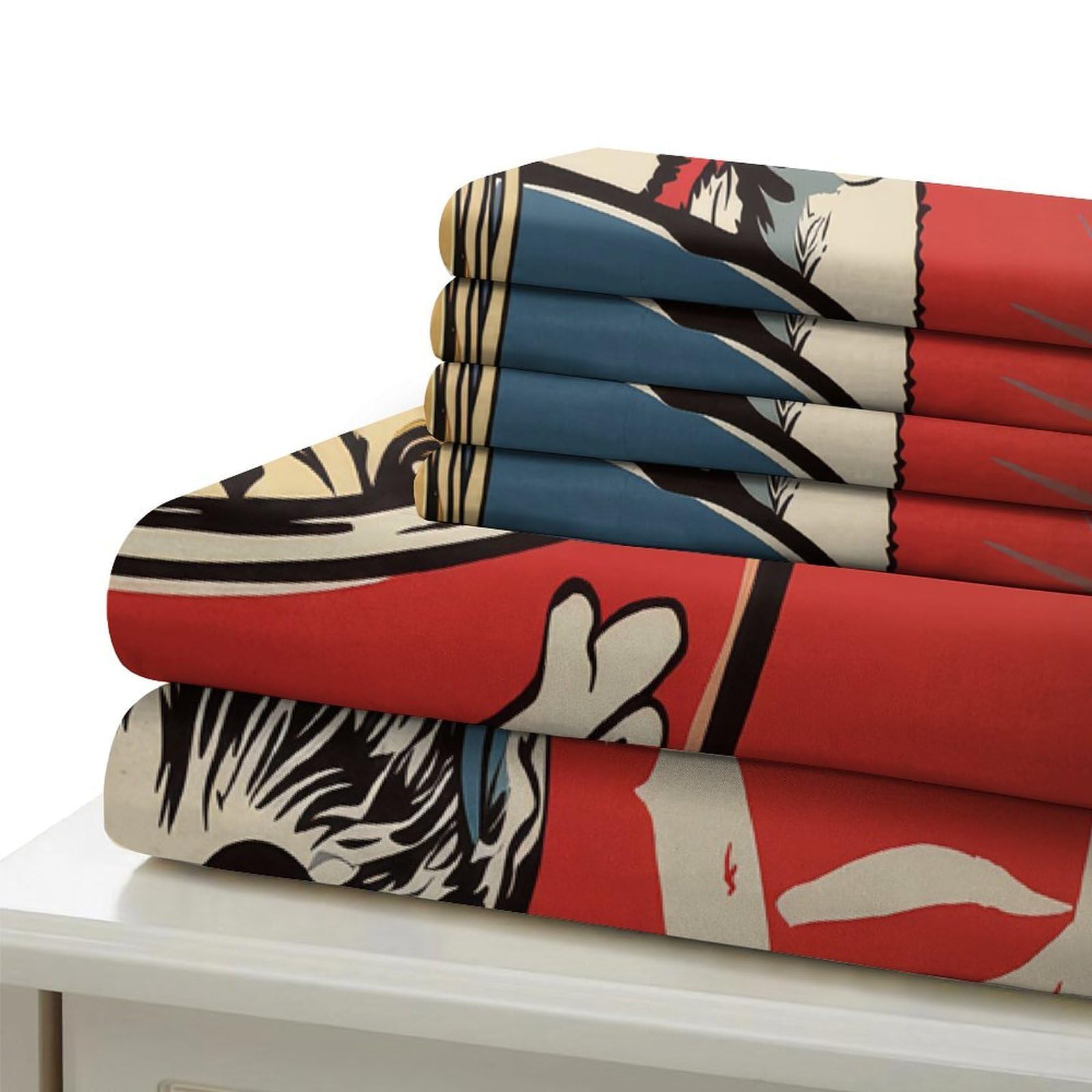 Katze Fressend Nudeln Bettbezug 3 Teile 3D-Druck Cartoon-Stil Illustration Mikrofaser Quiltbezug mit 2 Kissenbezügen Reißverschluss für Kinder und Erwachsene Schlafzimmerdekoration King（220x240cm）