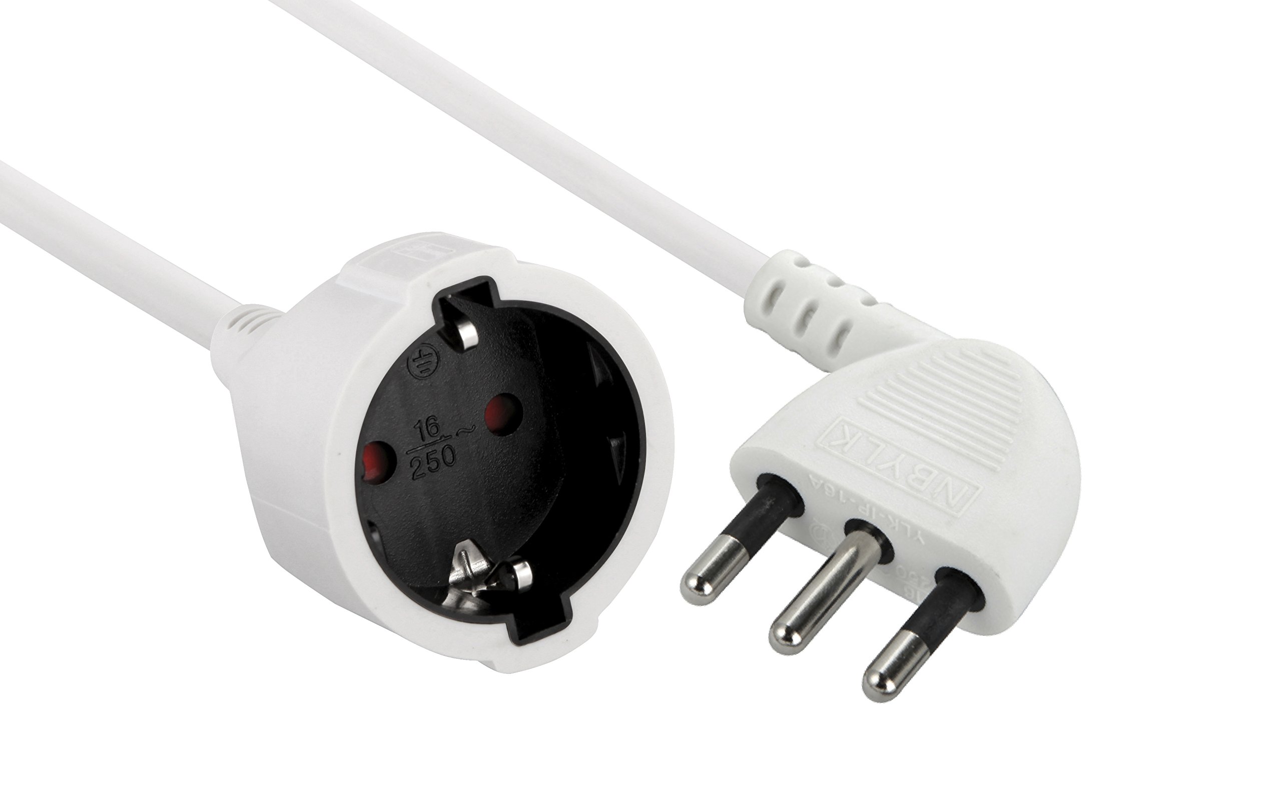 Alyco Kabelverlängerung 2 M - Schuko-Stecker Mit Kindersicherung, 2 Meter Länge