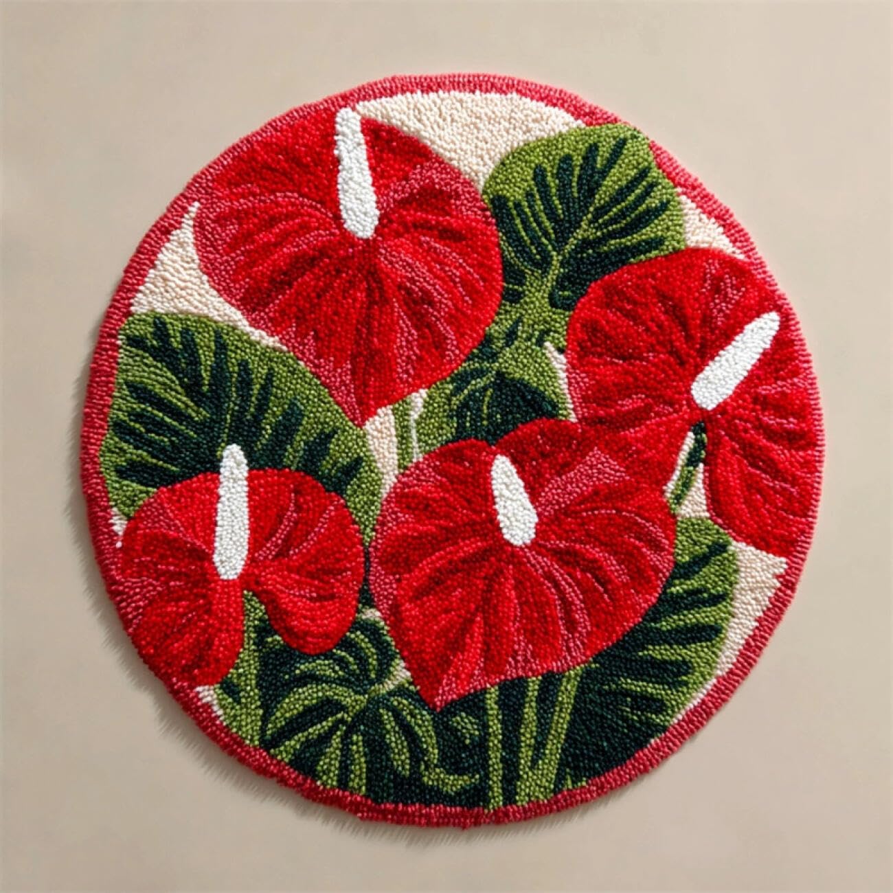 Kitquiver T Latch Hook Ki Rug Red Calla Lilies 50X50cm
