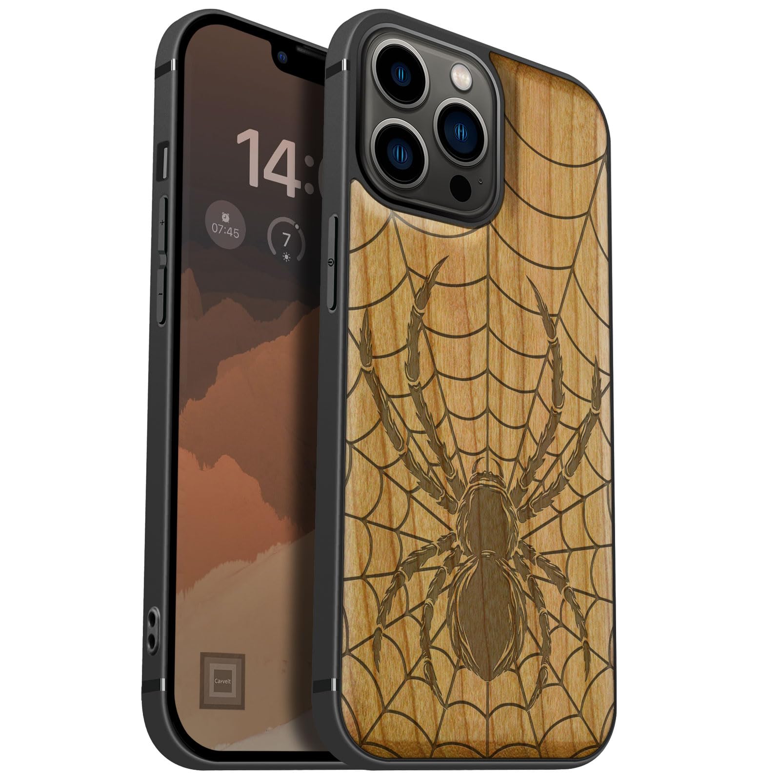 Coque iPhone 13 Pro Max antichoc en bois véritable anti-rayures - 8