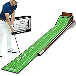 Loowoko Indoor Putting Green with Ball Return, Golf Practice Training Equipment Putting Mat for Home Office, 2025