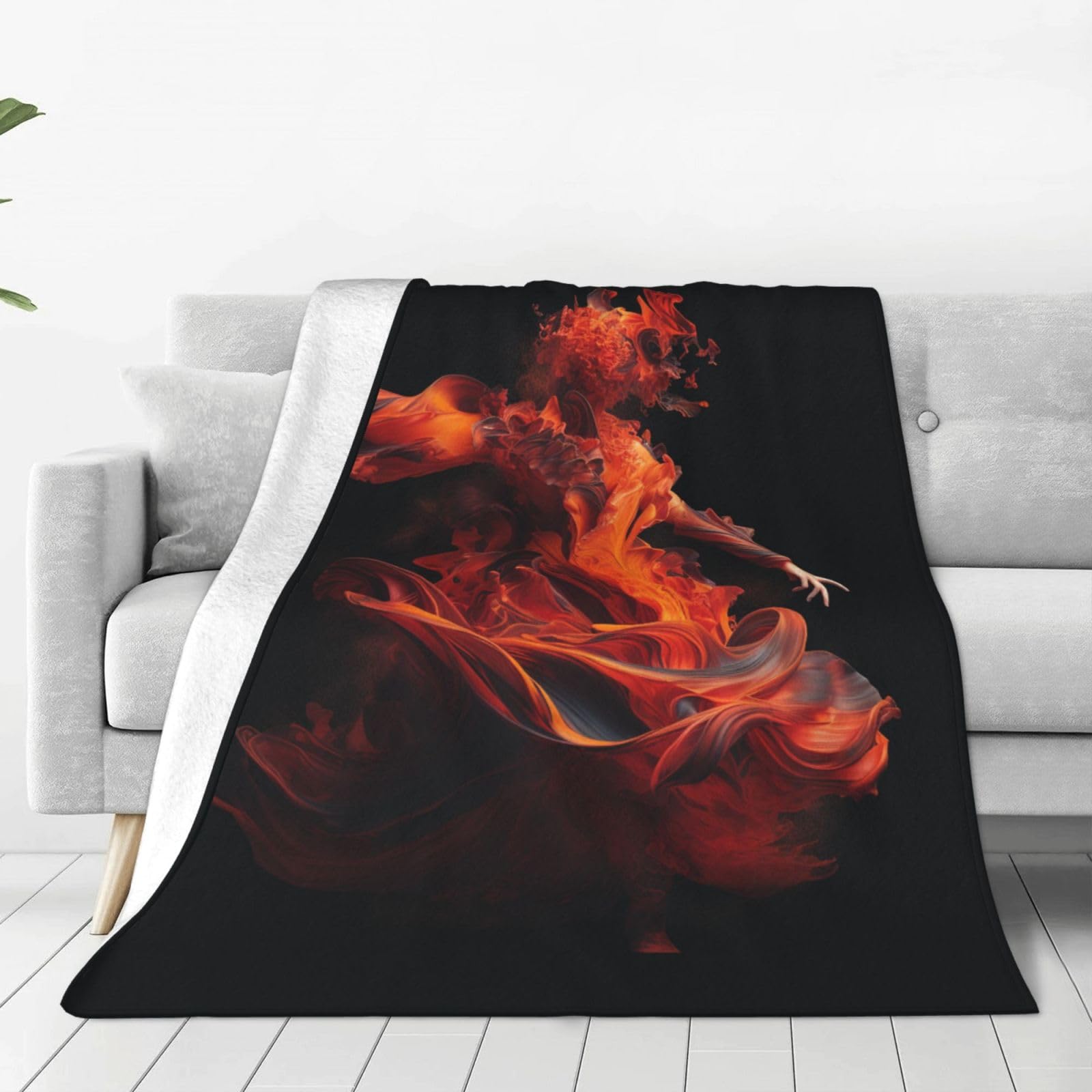 Fire Dancer Throw Blanket for Couch, Plush Fuzzy Soft Flannel Blankets and Throws for Sofa, 40"x30" Bed Blankets for Travel Camping Chair, All Season Warm Fleece Blanket