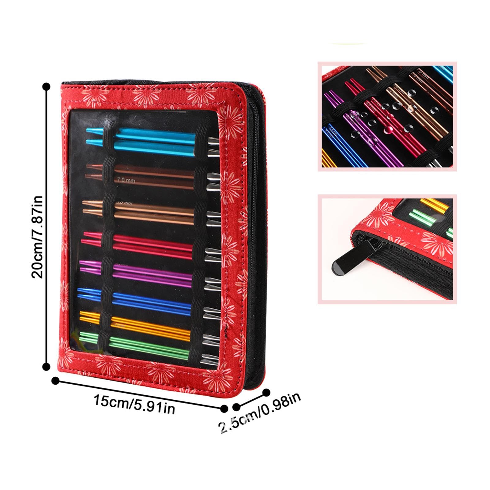 36-teiliges Stricknadel-Set, Rundstricknadel-Set, gerades Taschen-Häkelnadel-Werkzeug, Strickset mit Zubehör