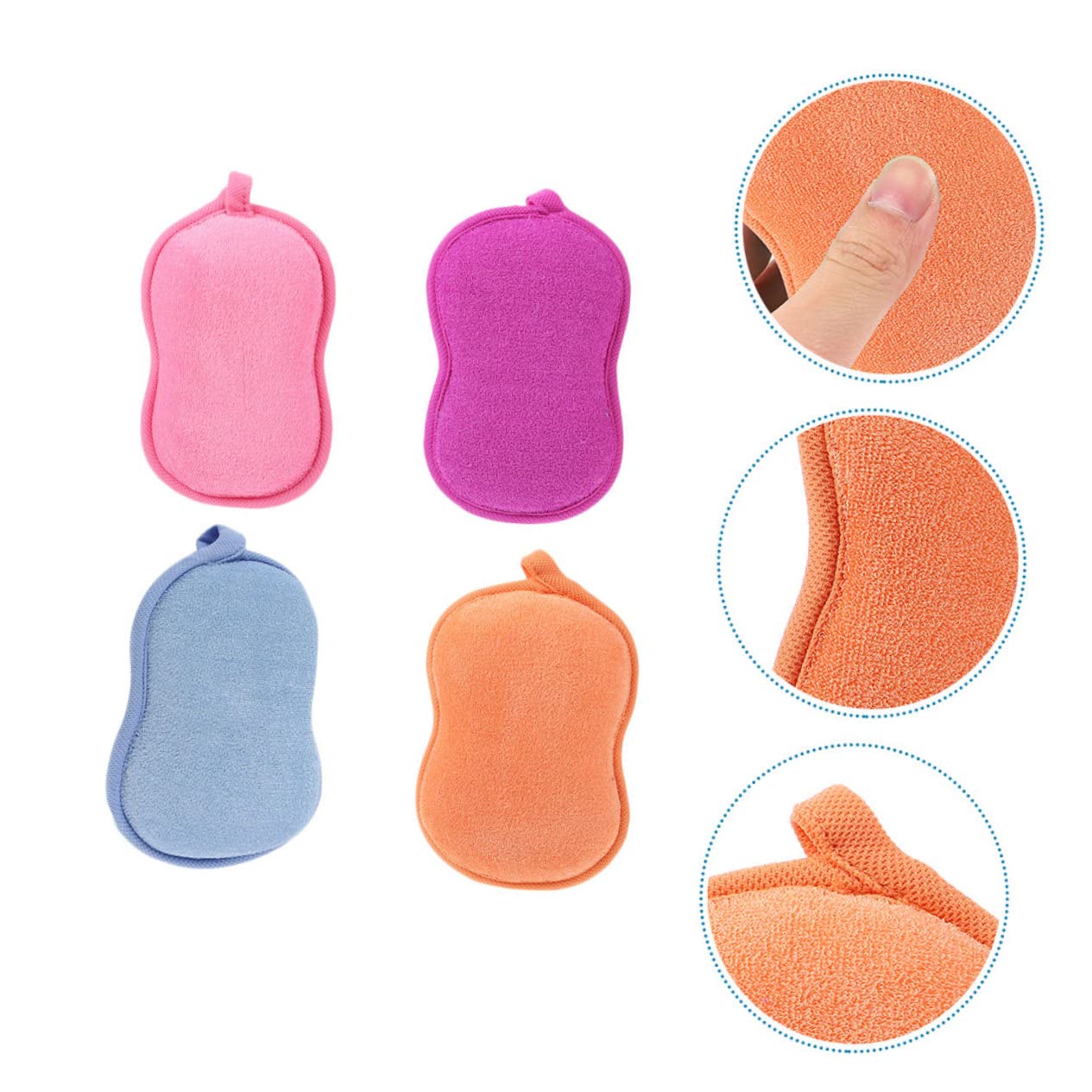 Healeved Lot De 3 Éponges Exfoliantes En Forme De Cacahuète Pour Garçons Et Filles Brosse De Bain Pour Nouveau-nés Éponges Exfoliantes Pour La 4 Pièces X 3