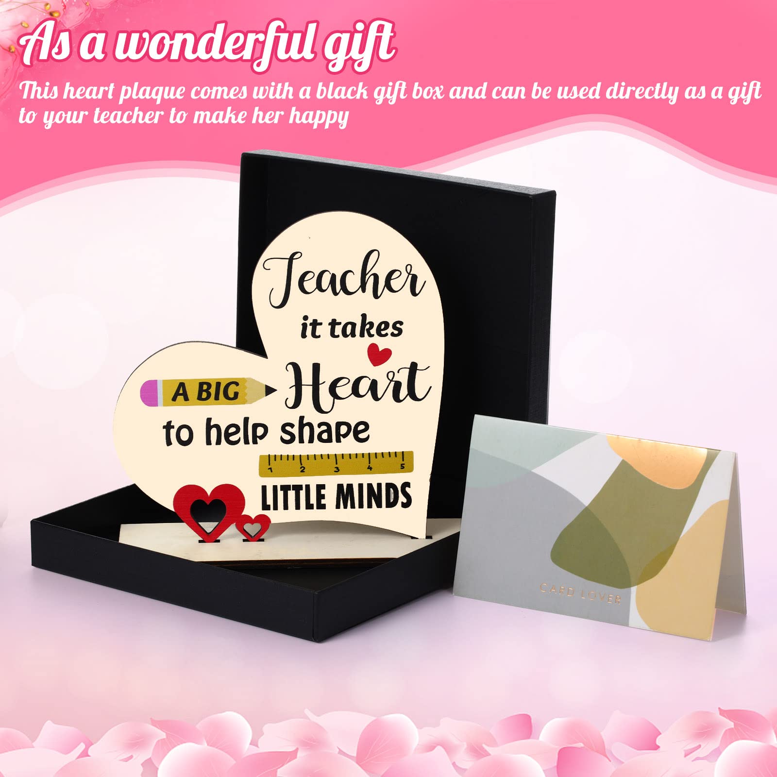 Tarjetas De Agradecimiento Para Profesores, Placa De Corazón Colgante 