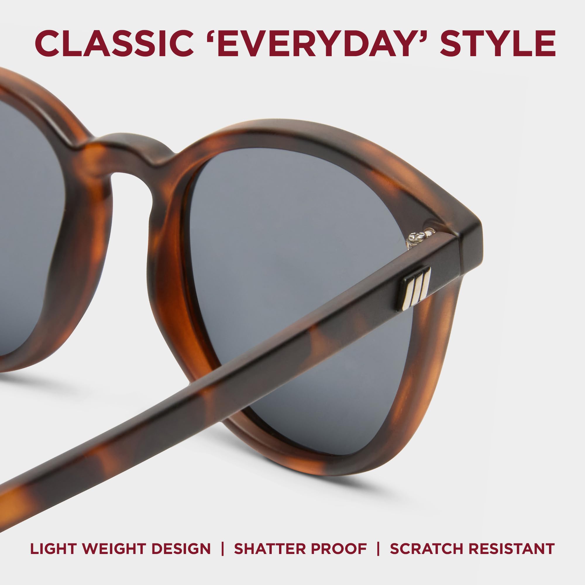 Le Specs. BANDWAGON - Sonnenbrille für Damen und Herren Runde Rahmenform mit UV-Schutz
