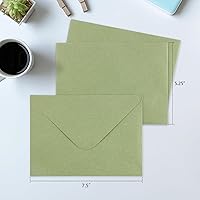 Vista 2 de Granhoolm 50 Pack 5x7 Envelopes,A7 Invitation envelopes V Flag 5.25 x 7 .25 for 5x7 Cards,Ideal for Invitations,Weddings,Parties,Greeting Sage Green