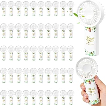 Electric Wedding Fans Mini Portable Fan 50 Pcs Small Handheld Fan Battery Operated Hand Fans Bulk Lightweight Personal Fan for Wedding Guests Bridal Party Favor Bridesmaid Gifts  Battery Not Include
