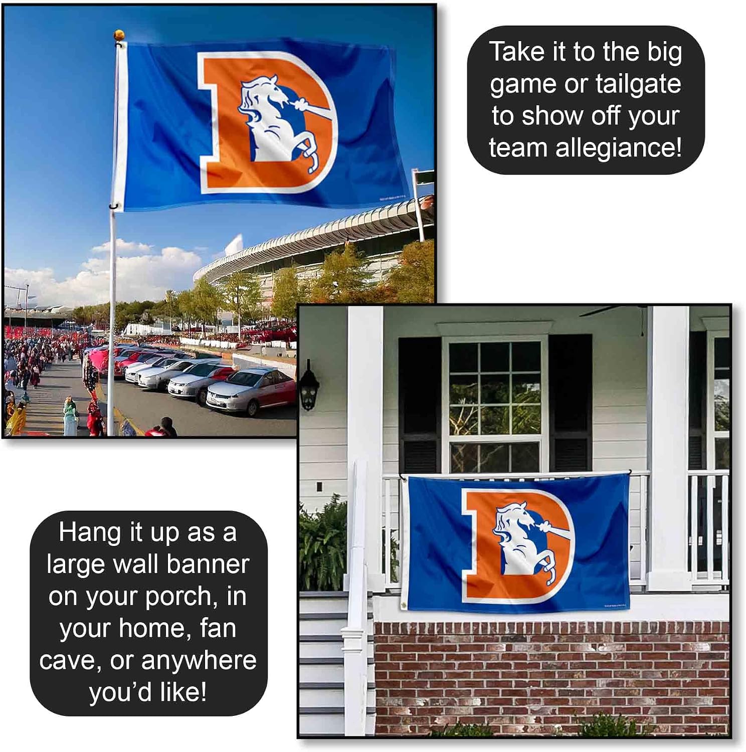 Denver Broncos Vintage Flag and Banner