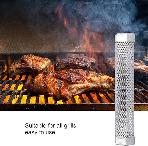 Miniatura 3 de CHICIRIS Tubo de fumador de acero inoxidable 304, portátil, hexagonal, estable, generador de humo para ahumar alimentos fríos y calientes, a la