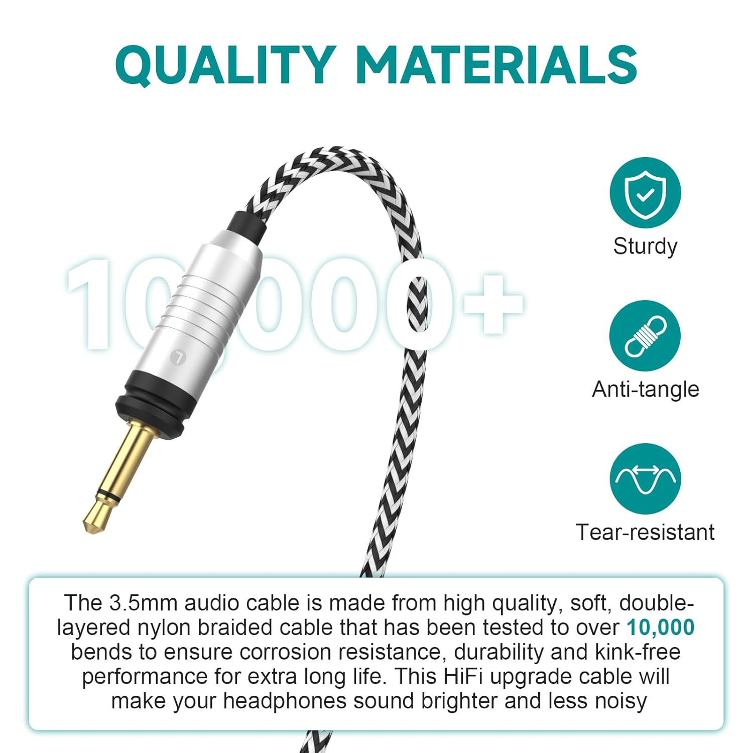 Focal Replacement Cable Compatible with Focal Elear, Elegia, Elex, Clear, Clear MG, Celestee, Stellia, Radiance Headphones, Replacement Audio Cable with 6.35mm Adapter, 4ft