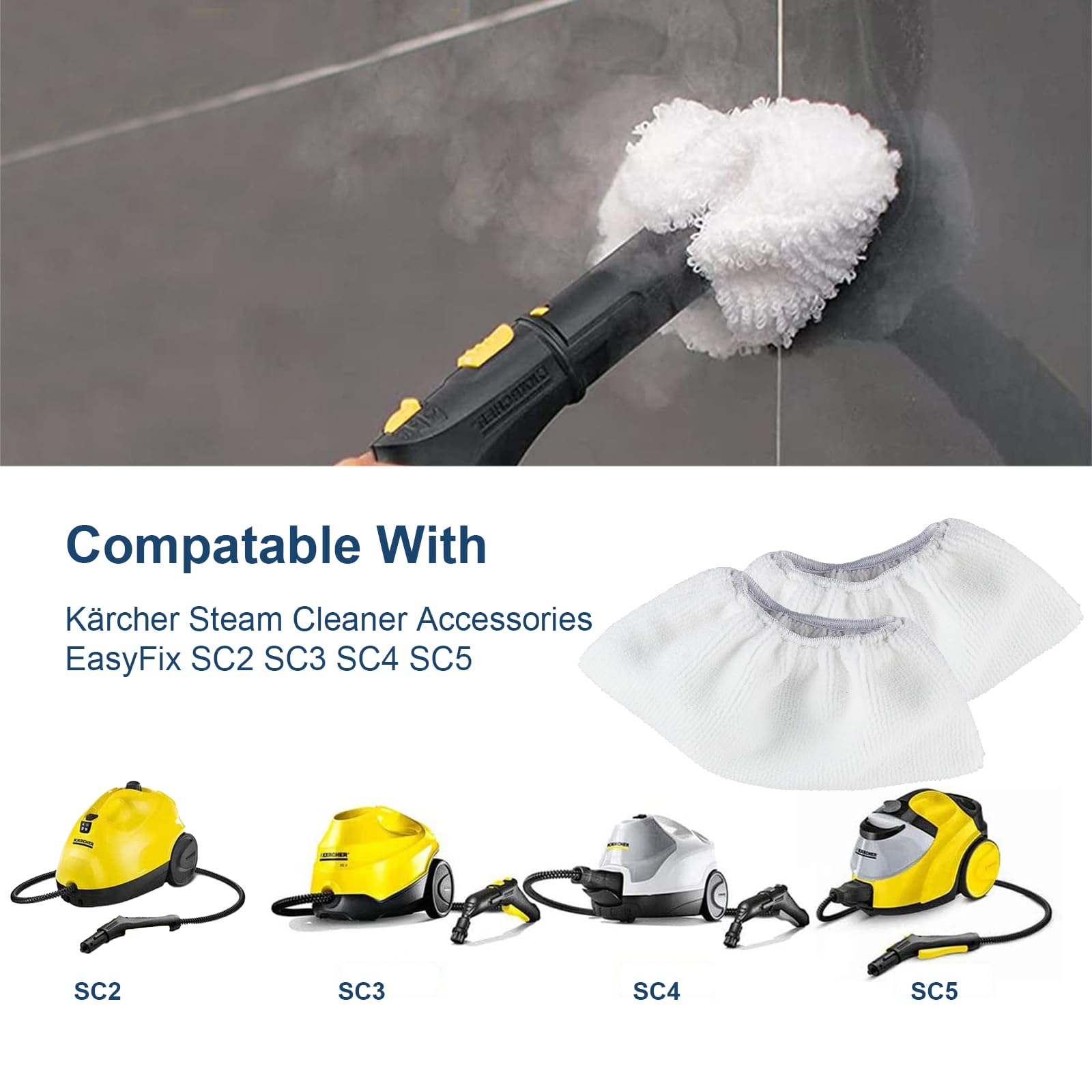 Panni Microfibra Per Pulitore Vapore Kärcher 9 Pezzi - Compatibili EasyFix SC2, SC3, SC4, SC5