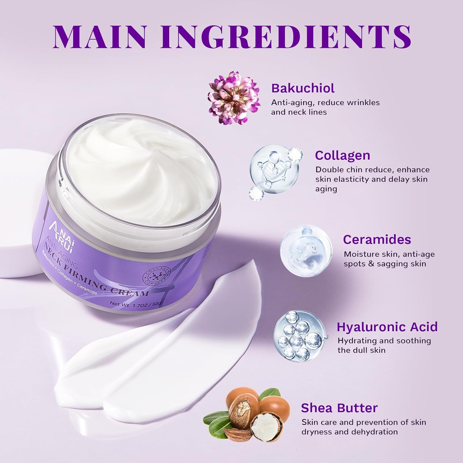 ANAI RUI Neck Firming Cream - Skin Tightening Cream for Neck 1.7 Oz - Image 2