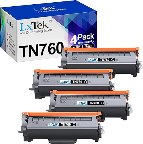 LxTek Cartucho de tóner de repuesto compatible para Brother TN760 TN 760 TN730 TN 730 a compatible con bandeja MFC-L2710DW HL-L2350DW HL-L2370DWXL