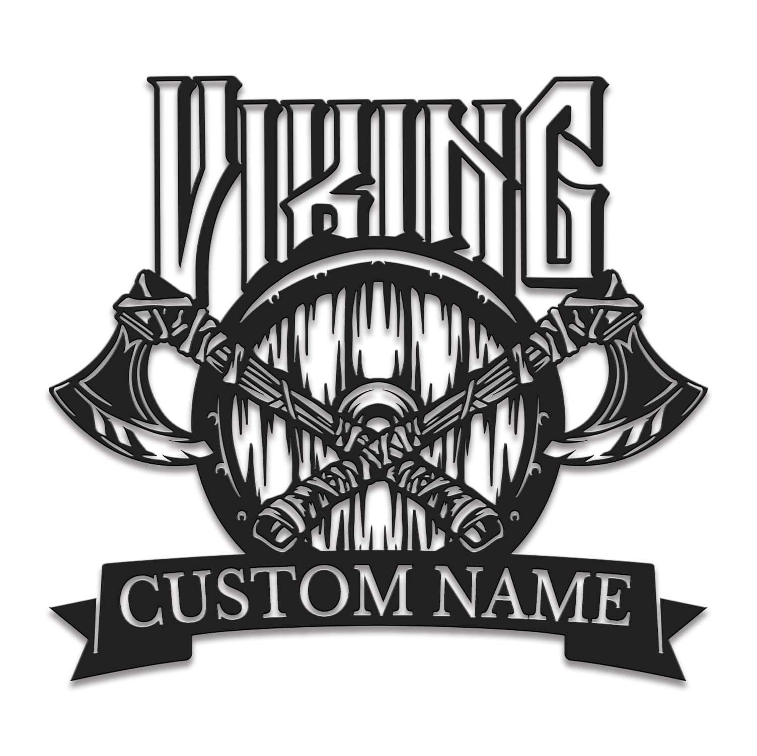 Gewasi Men's Style-5 Personalized Viking Metal Sign, Custom Norse Wall Art, Scandinavian Name Plaque, Rustic Man Cave Decor, Durable Rune-Inspired Gift For (Style-5)