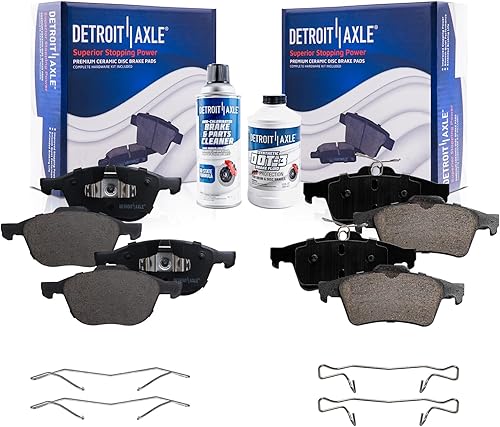 Miniatura 127 de Detroit Axle - Kit de freno para pastillas de freno de cerámica Ford Mustang Base GT 2000 2001 2002 2003 con repuesto de hardware delantero y trasero