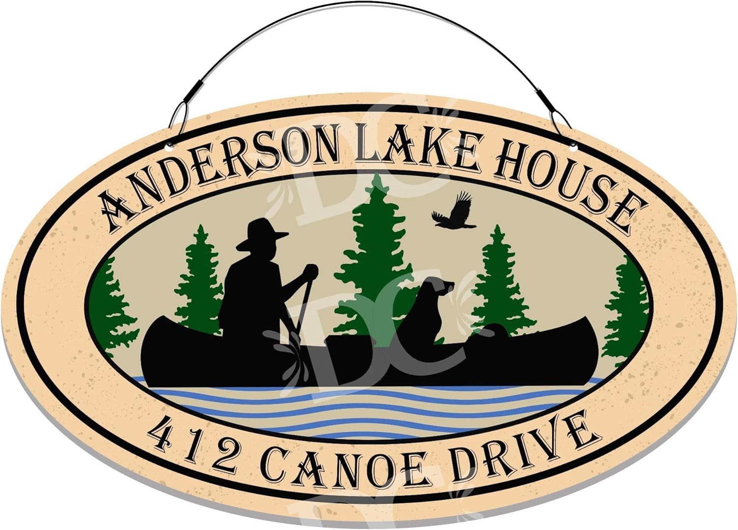 Canoeing Themed Home Address Small Size Welcome Sign