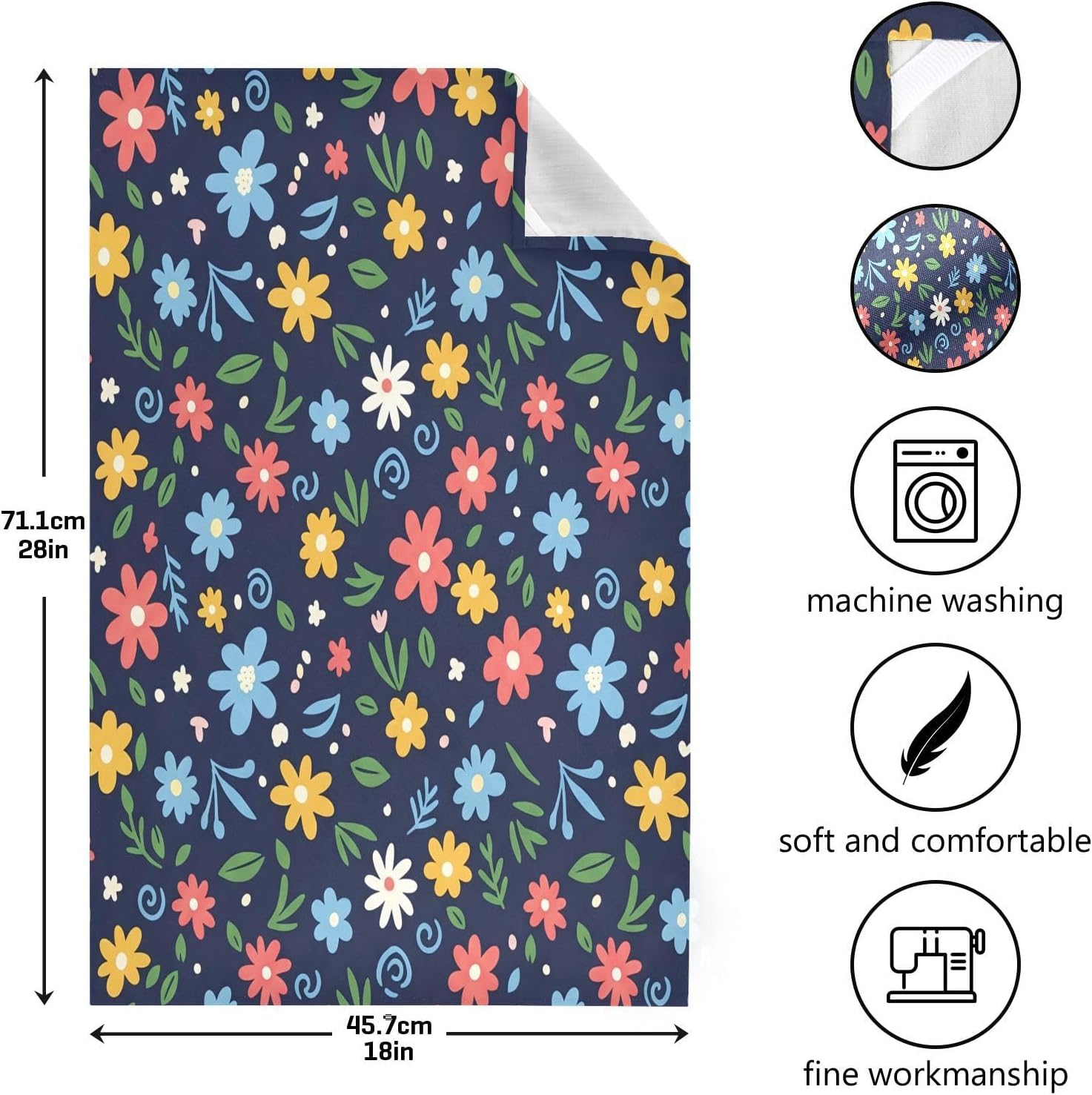 Beautiful Flowers Kitchen Towels Set of 6, Soft Absorbent Quick Drying and Reusable Dish Towels for Kitchen, Bathroom and Home Decor, 18 x 28 in