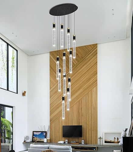 Miniatura 5 de 12 lámparas modernas de 118 pulgadas para sala de estar, lámpara LED regulable para entrada, luz de techo alto, iluminación para comedor, pasillo,