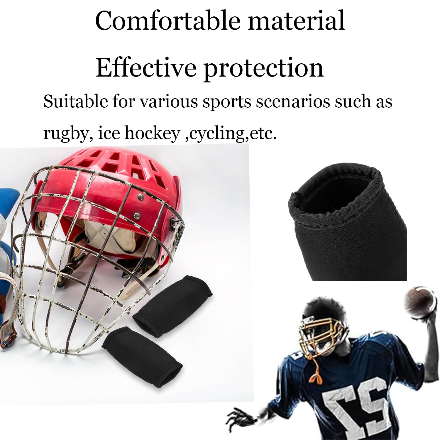 2 Pezzi Sottogola da calcio Pad Caschi Sottogola Coperture Comode Cinghie per il Mento Coperture Per Sport Giovani E Adulti Mento Pad Cappello
