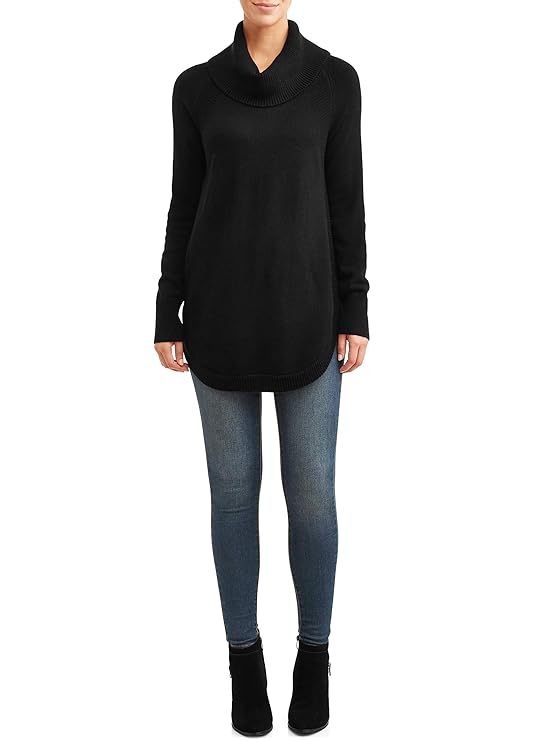 time and tru women's cowl neck tunic sweater