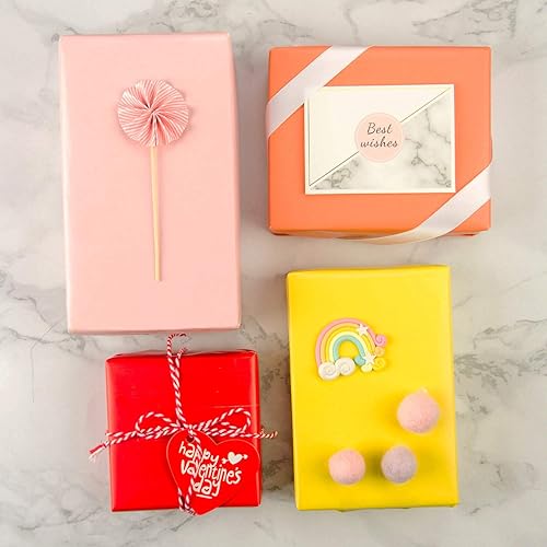 Miniatura 6 de RUSPEPA Papel de regalo amarillo de color sólido para Navidad, boda, cumpleaños, ducha, felicitaciones y vacaciones, 17.5 pulgadas x 32.8 pies