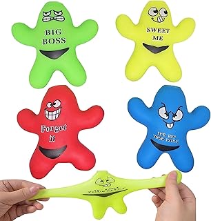 Decompress and Squeeze Dude Stretchy Gel Man-Fidget Toy, Stress Anxiety Relief Sensory Toys for Kids and Adult, Sensory Toys for Autism,Anxiety Relief, Heal Your Mood(4pcs)