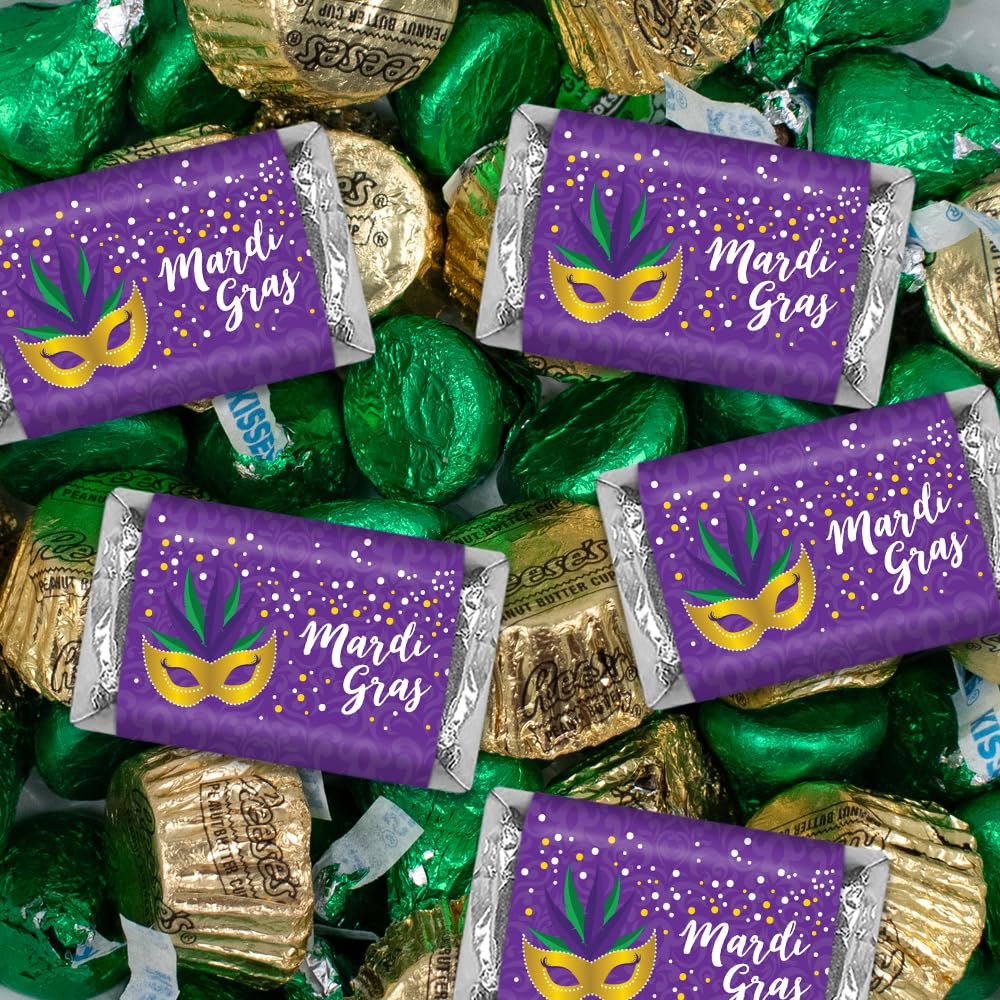 105pcs Mardi Gras Candy Chocolate Mix (1.75 lbs, Approx. 105 pcs)