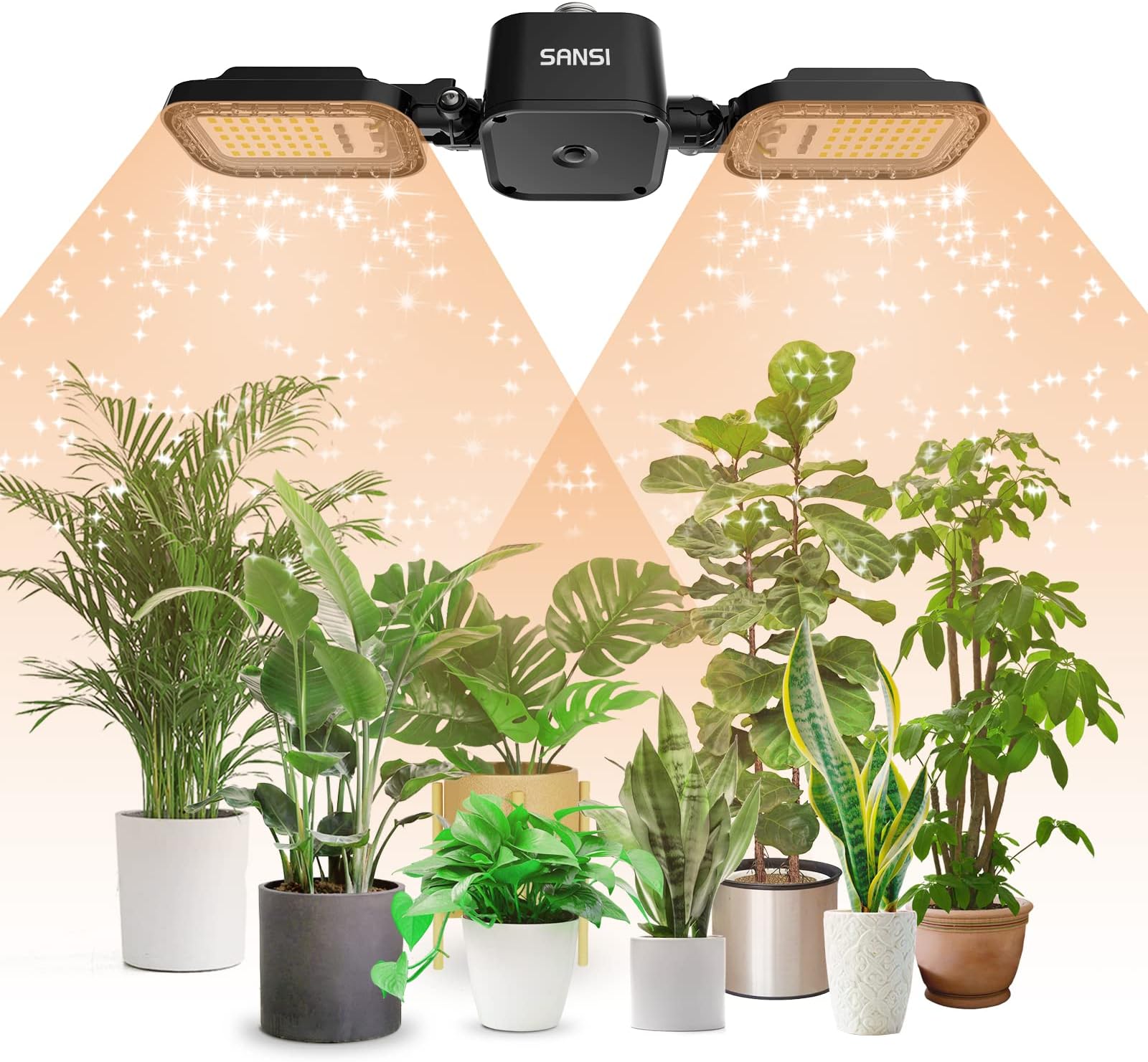 SANSI LED Grow Lights for Indoor Plants, Full Spectrum High PPF Plant Grow Light, 60W Indoor Plant Lights for 2x3ft Growing, Seed Starting, Blooming and Fruiting, E26 Base (Not Include Power Cord)