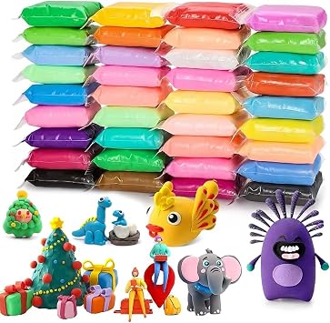 36 Colors Air Dry Ultra Light Modeling Clay Kit, Non-Toxic Air Drying Craft Clay with Sculpting Tools, Art Supplies for DIY Sculpture, Ornament and Handcraft Creation