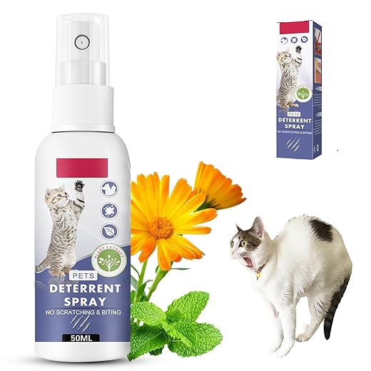 Cat Deterrent Spray, Spray 100% Natural Cat Spray Deterrent, Effectively Guides Training, Prevent Cat Scratching and Urine Marking Training Aid, Cat Deterrent for Indoor & Outdoor (Blue)