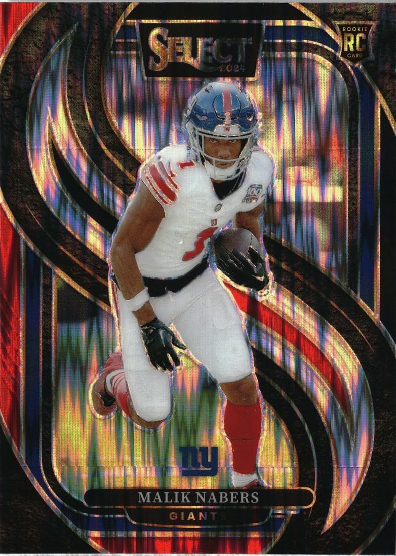2024 Panini Select Malik Nabers #116 Red and Black Prizm Shock New York Giants Rookie RC Football Card