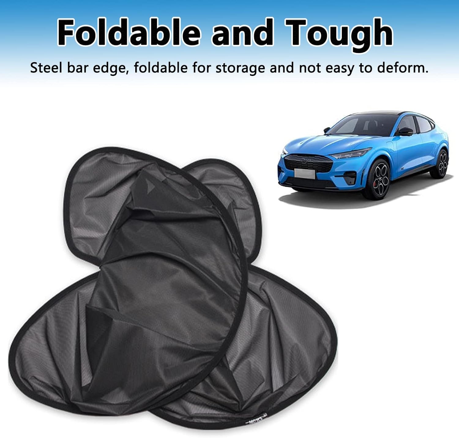 Sunshade for Mustang Mach E 2021 2022, Car Interior Glass Roof Window Sunshade for Mustang Mach-E with Sunroof Reflective Covers Accessories Foldable Sun Shield - Black