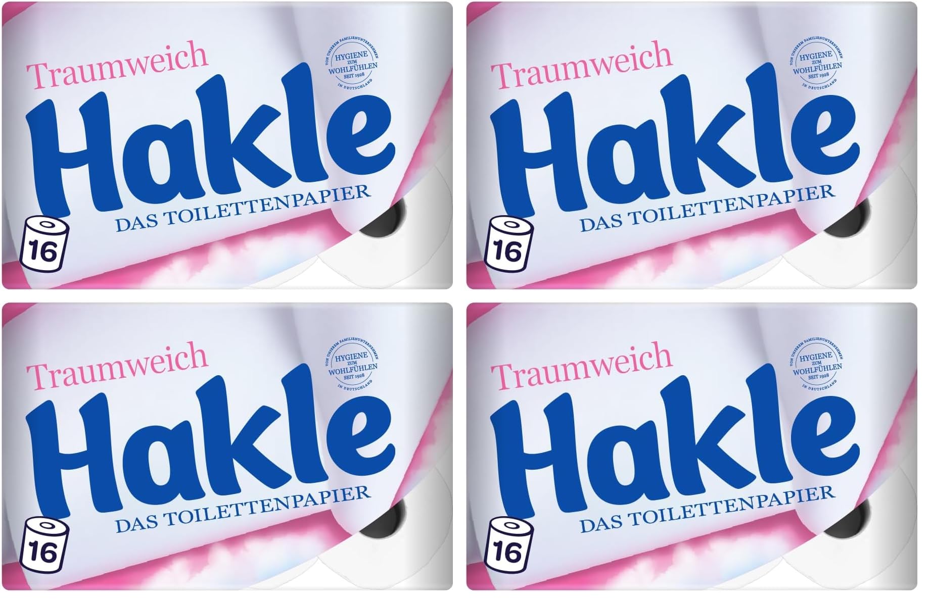 'Hakle Papier Toilette "Rêve Doux 4 couches, 1er Pack (1 x 16 pièces) (Lot de 4)