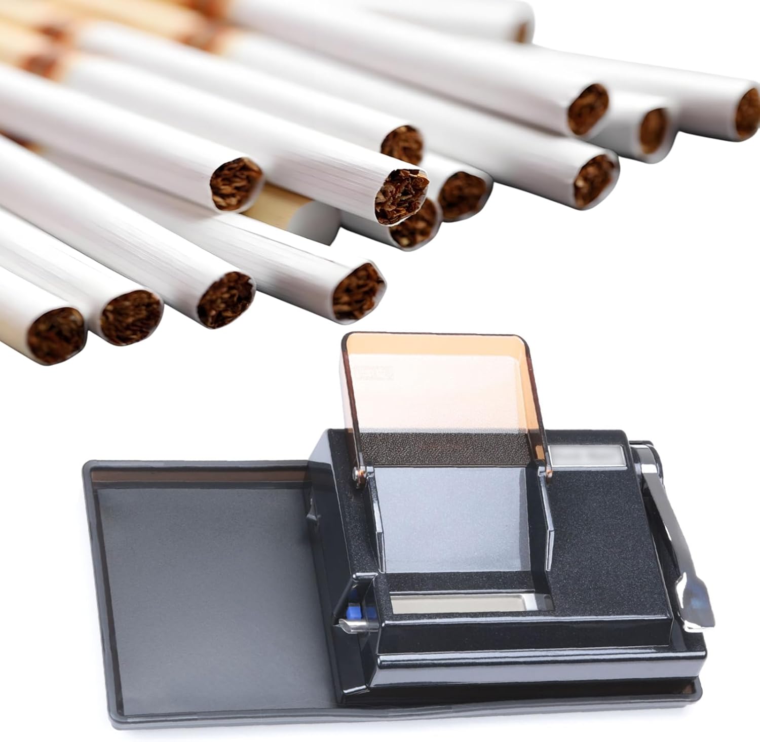 Large Household DIY Cigarette Rolling Tool,Electric Cigarette Rolling Machine,Cigarette Filling Machines,Equipped with a Numerical Recording LCD Screen and Large Tobacco Compartment,fo(Size:7.8/8.0mm)
