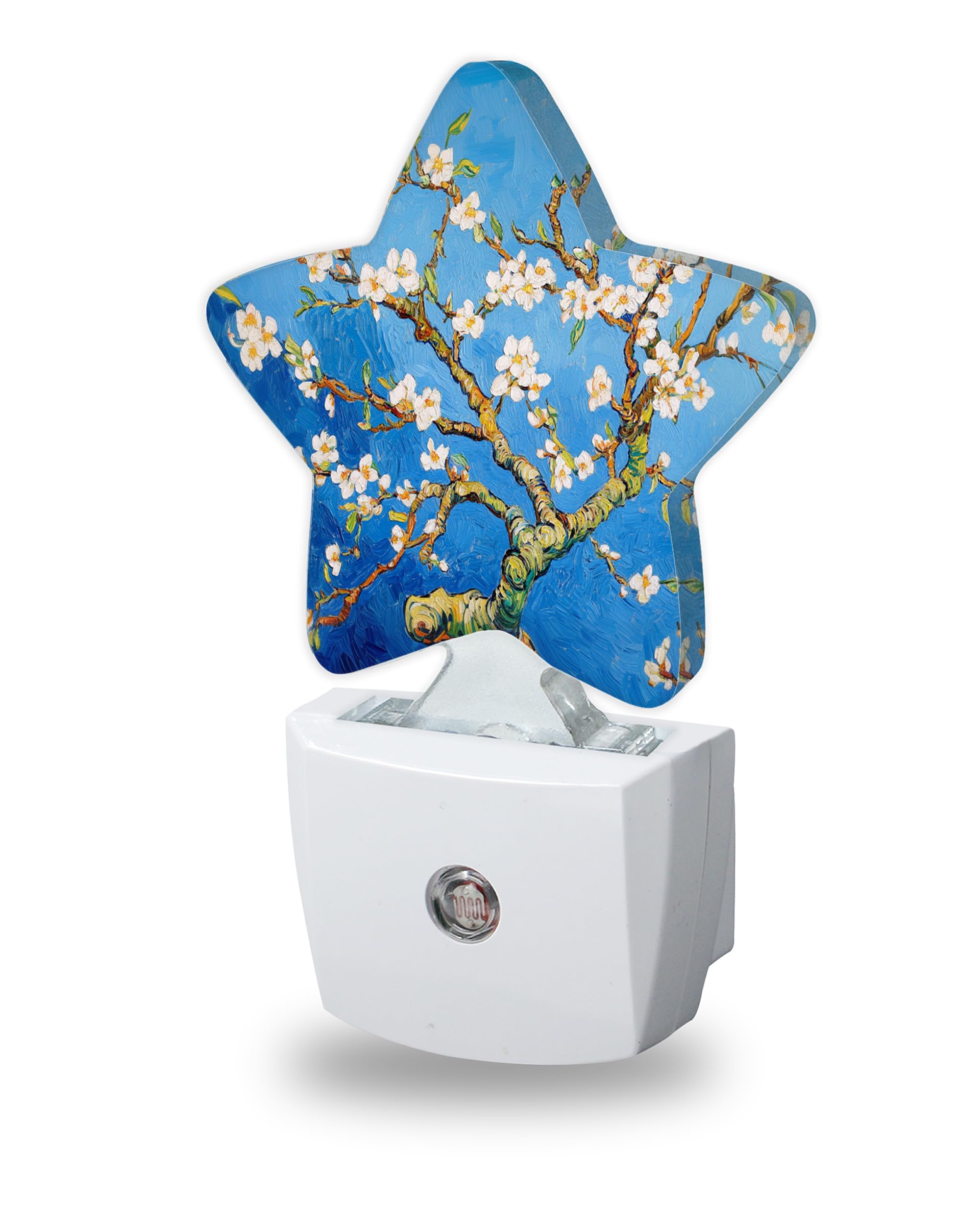 Night Lights Plug Into Wall Decorative,Vintage Apricot Blossoms Nightlights for Kids Bedroom, Spring Flowers Energy Efficient Dusk-to-Dawn Sensor Sleep Friendly Lamp for Nursery Bathroom